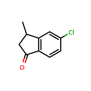 Chemical structure of 5-chloro-3-methyl-2,3-dihydro-1H-inden-1-one , CAS 66248-97-3, AChemBlock S87962