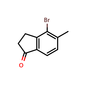 Chemical structure of 4-bromo-5-methyl-2,3-dihydro-1H-inden-1-one , CAS 66790-62-3, AChemBlock S87965