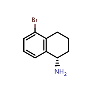 Chemical structure of (S)-5-bromo-1,2,3,4-tetrahydronaphthalen-1-amine , CAS 676136-31-5, AChemBlock S87972