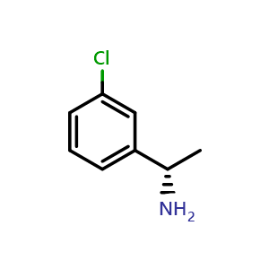 Chemical structure of (S)-1-(3-chlorophenyl)ethan-1-amine , CAS 68297-62-1, AChemBlock S87976