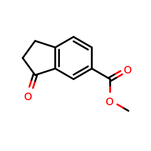 Chemical structure of methyl 3-oxo-2,3-dihydro-1H-indene-5-carboxylate , CAS 68634-03-7, AChemBlock S87978
