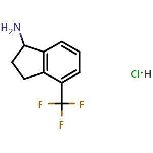 Chemical structure of 4-(trifluoromethyl)-2,3-dihydro-1H-inden-1-amine hydrochloride , CAS 68755-44-2, AChemBlock S87981