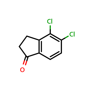 Chemical structure of 4,5-Dichloro-2,3-dihydro-1H-inden-1-one , CAS 69392-64-9, AChemBlock S87984