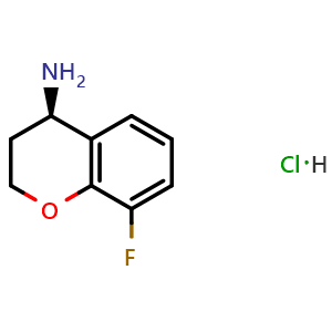 Chemical structure of (R)-8-fluorochroman-4-amine hydrochloride , CAS 730980-49-1, AChemBlock S87991