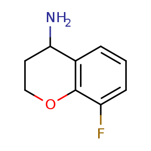 Chemical structure of 8-fluorochroman-4-amine , CAS 791043-28-2, AChemBlock S88002