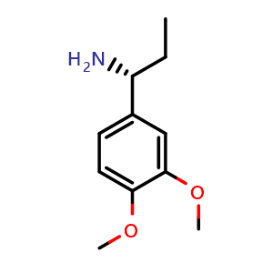 Chemical structure of (R)-1-(3,4-dimethoxyphenyl)propan-1-amine , CAS 827004-73-9, AChemBlock S88014