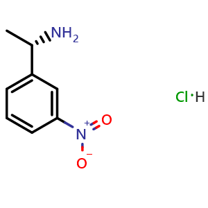 Chemical structure of (S)-1-(3-nitrophenyl)ethan-1-amine hydrochloride , CAS 839709-98-7, AChemBlock S88017