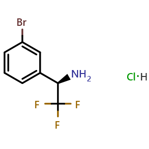 Chemical structure of (R)-1-(3-bromophenyl)-2,2,2-trifluoroethan-1-amine hydrochloride , CAS 842169-97-5, AChemBlock S88020