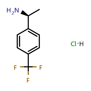 Chemical structure of (S)-1-(4-(trifluoromethyl)phenyl)ethan-1-amine hydrochloride , CAS 84499-78-5, AChemBlock S88024
