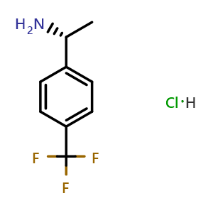 Chemical structure of (R)-1-(4-(trifluoromethyl)phenyl)ethan-1-amine hydrochloride , CAS 856645-99-3, AChemBlock S88037