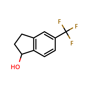 Chemical structure of 5-(trifluoromethyl)-2,3-dihydro-1H-inden-1-ol , CAS 869725-57-5, AChemBlock S88045