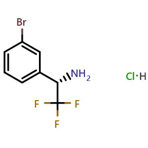 Chemical structure of (S)-1-(3-bromophenyl)-2,2,2-trifluoroethan-1-amine hydrochloride , CAS 878408-46-9, AChemBlock S88054