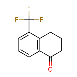 Chemical structure of 5-(trifluoromethyl)-3,4-dihydronaphthalen-1(2H)-one , CAS 885268-02-0, AChemBlock S88061
