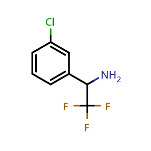 Chemical structure of 1-(3-chlorophenyl)-2,2,2-trifluoroethan-1-amine , CAS 886368-66-7, AChemBlock S88062