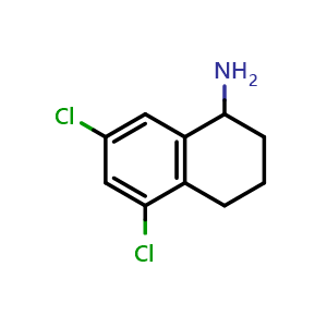 Chemical structure of 5,7-dichloro-1,2,3,4-tetrahydronaphthalen-1-amine , CAS 886762-74-9, AChemBlock S88064