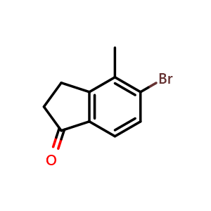 Chemical structure of 5-bromo-4-methyl-2,3-dihydro-1H-inden-1-one , CAS 903557-48-2, AChemBlock S88074