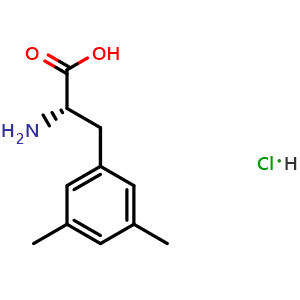 Chemical structure of (S)-2-amino-3-(3,5-dimethylphenyl)propanoic acid hydrochloride , CAS 906365-71-7, AChemBlock S88077
