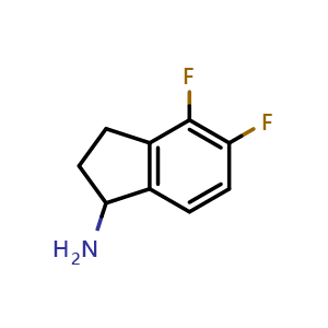 Chemical structure of 4,5-Difluoro-2,3-dihydro-1H-inden-1-amine , CAS 907973-34-6, AChemBlock S88080