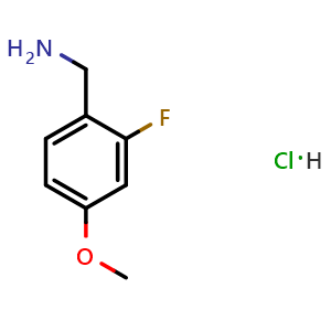 Chemical structure of (2-fluoro-4-methoxyphenyl)methanamine hydrochloride , CAS 937783-85-2, AChemBlock S88111
