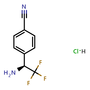 Chemical structure of (S)-4-(1-amino-2,2,2-trifluoroethyl)benzonitrile hydrochloride , CAS 943731-61-1, AChemBlock S88117
