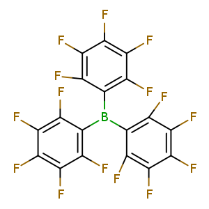 Chemical structure of tris(perfluorophenyl)borane , CAS 1109-15-5, AChemBlock S88126