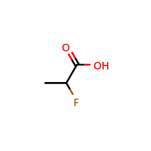 Chemical structure of 2-fluoropropanoic acid , CAS 6087-13-4, AChemBlock S88130