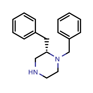 Chemical structure of (S)-1,2-dibenzylpiperazine , CAS 1006706-60-0, AChemBlock S88134