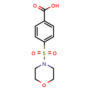 Chemical structure of 4-(morpholinosulfonyl)benzoic acid , CAS 10252-82-1, AChemBlock S88135