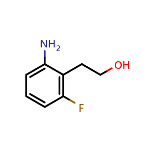 Chemical structure of 2-(2-amino-6-fluorophenyl)ethan-1-ol , CAS 132715-66-3, AChemBlock S88184