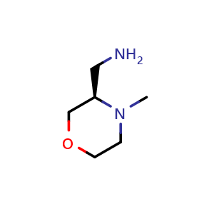 Chemical structure of (R)-(4-methylmorpholin-3-yl)methanamine , CAS 1820581-03-0, AChemBlock S88212