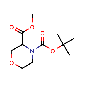 Chemical structure of 4-(tert-butyl) 3-methyl morpholine-3,4-dicarboxylate , CAS 212650-45-8, AChemBlock S88228