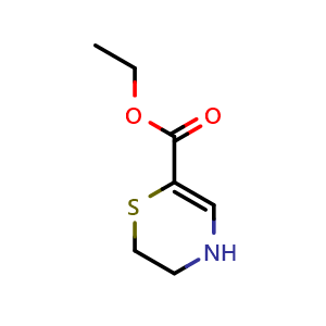 Chemical structure of ethyl 3,4-dihydro-2H-1,4-thiazine-6-carboxylate , CAS 101417-21-4, AChemBlock S88259