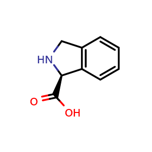 Chemical structure of (S)-isoindoline-1-carboxylic acid , CAS 118312-39-3, AChemBlock S88273