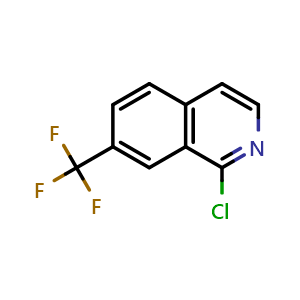 Chemical structure of 1-chloro-7-(trifluoromethyl)isoquinoline , CAS 1196154-02-5, AChemBlock S88282