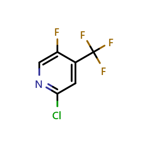 Chemical structure of 2-chloro-5-fluoro-4-(trifluoromethyl)pyridine , CAS 1356113-40-0, AChemBlock S88304