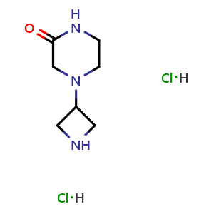 Chemical structure of 4-(azetidin-3-yl)piperazin-2-one dihydrochloride , CAS 1403766-88-0, AChemBlock S88316