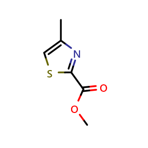Chemical structure of methyl 4-methylthiazole-2-carboxylate , CAS 14542-15-5, AChemBlock S88322