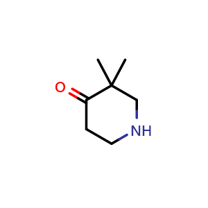 Chemical structure of 3,3-dimethylpiperidin-4-one , CAS 150668-82-9, AChemBlock S88326