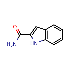 Chemical structure of 1H-indole-2-carboxamide , CAS 1670-84-4, AChemBlock S88333