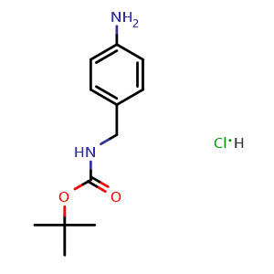 Chemical structure of tert-butyl (4-aminobenzyl)carbamate hydrochloride , CAS 174959-54-7, AChemBlock S88337
