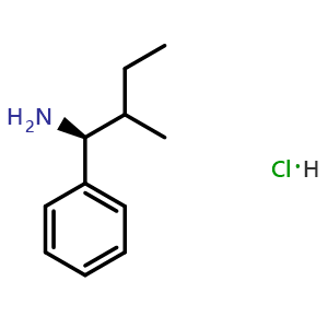 Chemical structure of (1S)-2-methyl-1-phenylbutan-1-amine hydrochloride , CAS 1822326-55-5, AChemBlock S88348