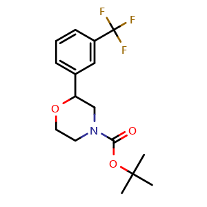 Chemical structure of tert-butyl 2-(3-(trifluoromethyl)phenyl)morpholine-4-carboxylate , CAS 2007915-52-6, AChemBlock S88356