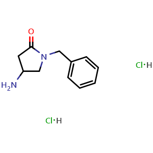 Chemical structure of 4-amino-1-benzylpyrrolidin-2-one dihydrochloride , CAS 2044703-04-8, AChemBlock S88357