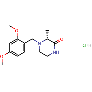 Chemical structure of (R)-4-(2,4-dimethoxybenzyl)-3-methylpiperazin-2-one hydrochloride , CAS 2055848-90-1, AChemBlock S88359