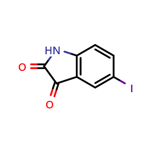 Chemical structure of 5-iodoindoline-2,3-dione , CAS 20780-76-1, AChemBlock S88361