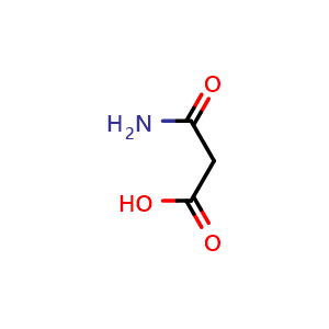 Chemical structure of 3-amino-3-oxopropanoic acid , CAS 2345-56-4, AChemBlock S88370