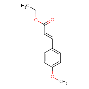 Chemical structure of ethyl (E)-3-(4-methoxyphenyl)acrylate , CAS 24393-56-4, AChemBlock S88374