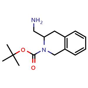 Chemical structure of tert-butyl 3-(aminomethyl)-3,4-dihydroisoquinoline-2(1H)-carboxylate , CAS 690244-91-8, AChemBlock S88441