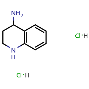 Chemical structure of 1,2,3,4-tetrahydroquinolin-4-amine dihydrochloride , CAS 7578-79-2, AChemBlock S88445