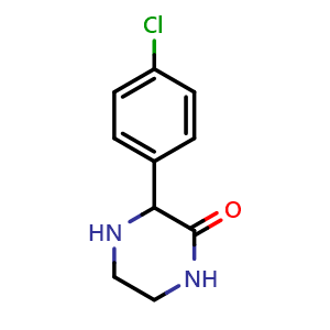 Chemical structure of 3-(4-chlorophenyl)piperazin-2-one , CAS 86147-28-6, AChemBlock S88456